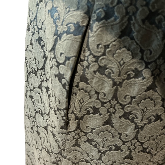 SHANGHAI SOHO Long Brocade Jacket Size Large Green Gorgeous Fabric - Picture 6 of 11